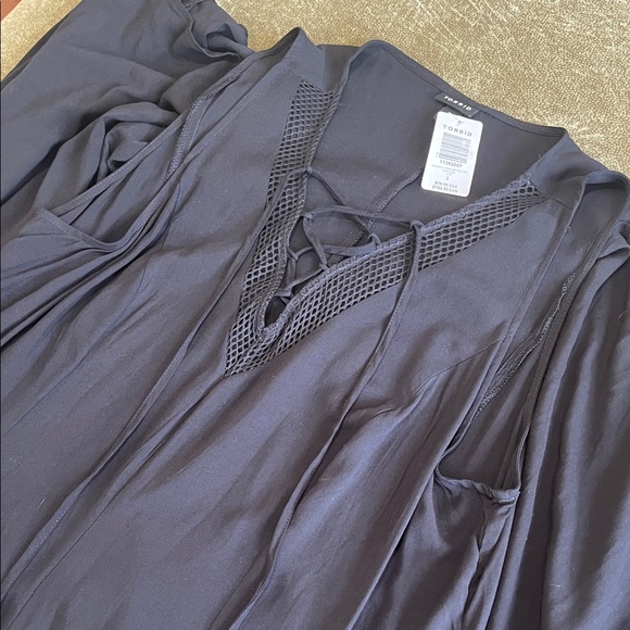 NWT LBD Black Boho Flowy Effortless Romy Modern Tank Maxi Dress Size 18-20 - Picture 10 of 10